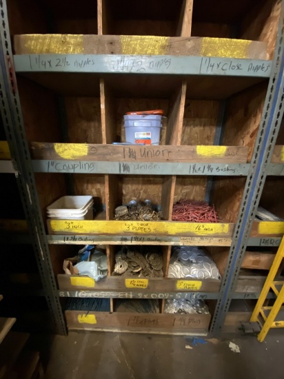 SECTIONS OF METAL SHELVING