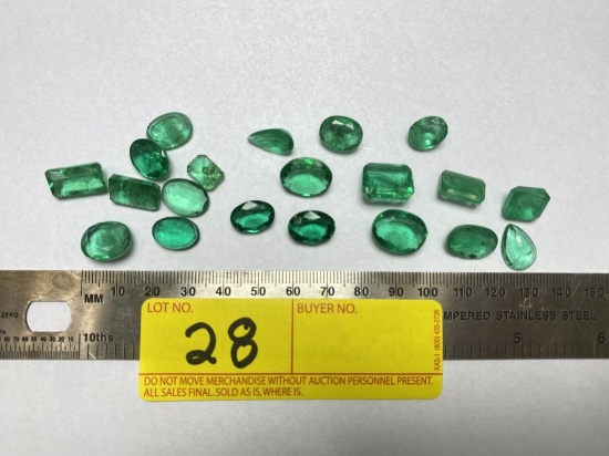 LOT CONSISTING OF LAB CREATED EMERALDS