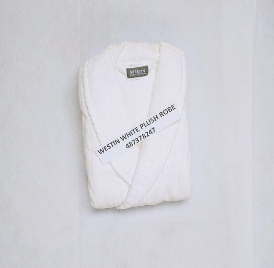 HEAVENLY WHITE PLUSH ROBE 52" (ONE SIZE FITS MOST)