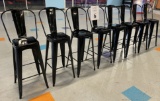 METAL FRAMED BAR HEIGHT CHAIRS AND TABLE
