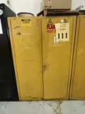 FIRE CABINET WITH CONTENTS OF ASSORTED SOLVENTS
