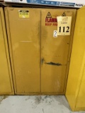 FIRE CABINET WITH CONTENTS OF ASSORTED SOLVENTS