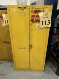 FIRE CABINET WITH CONTENTS OF ASSORTED SOLVENTS
