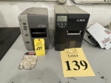 ZEBRA LABEL PRINTERS: (1) ZM400 AND (1) STRIPE