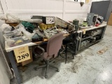 LOT CONSISTING OF (2) WORK BENCHES AND STORAGE
