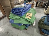 LOT CONSISTING OF PALLET OF ASSORTED SIZED TARPS
