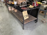 METAL WORK TABLE WITH CARPETED TOP