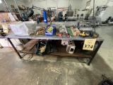METAL WORK TABLE MEASURING 8' L X 36