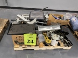 LOT CONSISTING OF: VARIOUS EQUIPMENT INCLUDING FLOOR JACK, WELDING MASK AND KEROSENE CAN