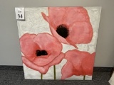 PRINT ON CANVAS DEPICTING PINK FLOWERS