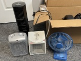 ASSORTED FANS AND HEATERS