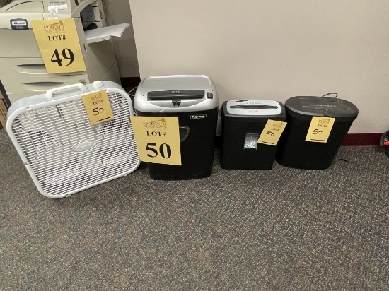 LOT CONSISTING OF (3) ASSORTED PAPER SHREDDERS