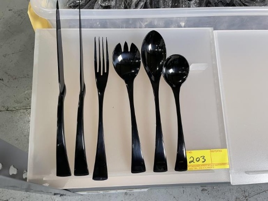 GLOSS BLACK (6) PIECE FLATWARE SETS