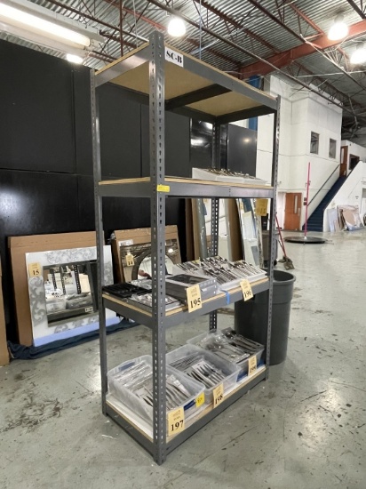 STEEL SHELVING UNITS WITH PARTICLE BOARD SHELVES