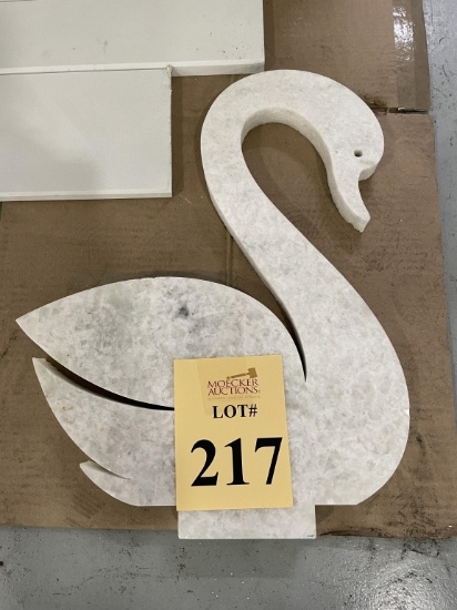 MARBLE SWAN, MEASURES 19" X 16" X 1 1/2"