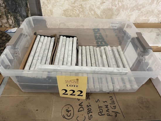 PIECES OF MARBLE BULLNOSE TRIM, CARRARA WHITE