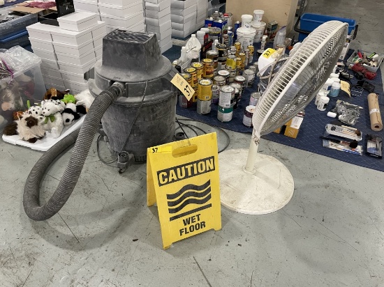 LOT CONSISTING OF SHOP VAC, FLOOR FAN
