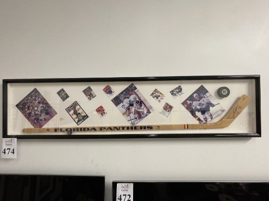 SIGNED PANTHERS HOCKEY STICK SHADOW BOX