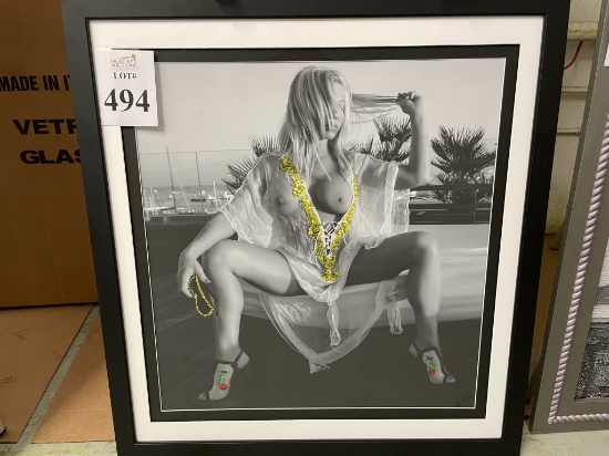 FRAMED PHOTO ON CANVAS OF NUDE FEMALE