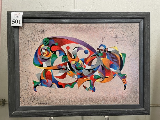FRAMED EMBELLISHED SERIGRAPH