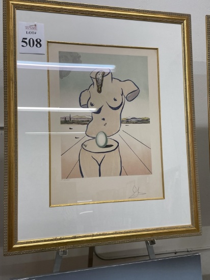 FRAMED LITHOGRAPH IN STYLE OF SALVADOR DALI
