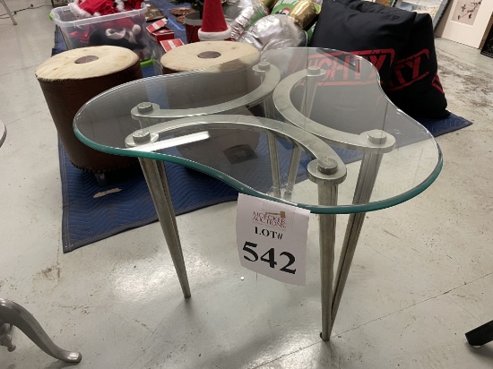 GLASS TOP END TABLE