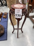 ASIAN STYLE HAND CARVED PEDESTAL TABLE