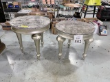 ROUND FAUX MARBLE TOP TABLES