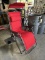 ULINE RED CANVAS FOLDING RECLINING CHAIR