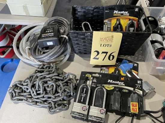 LOT CONSISTING OF ASSORTED PADLOCKS AND CABLES