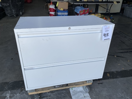 WHITE (2) DRAWER LATERAL FILES, 36" WIDE