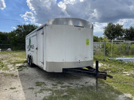 2002 CHEROKEE INDUSTRIES, INC. 20' TANDEM AXLE ENCLOSED UTILITY TRAILER