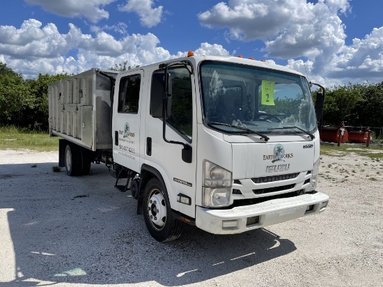 2016 ISUZU NPR CREW CAB LANDSCAPE DUMP TRUCK