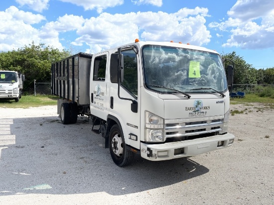 2015 ISUZU NPR CREW CAB LANDSCAPE DUMP TRUCK