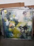 LARGE FRAMED ABSTRACT OIL ON CANVAS ART