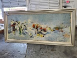 LARGE FRAMED OIL ON CANVAS