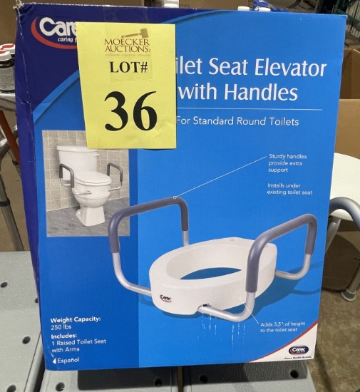 CAREX TOILET SEAT ELEVATOR WITH HANDLES (NEW)