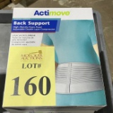 ACTIMOVE BACK SUPPORT SIZES (2) S/M, (2) L/XL