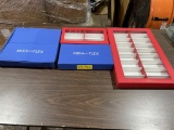 ASSORTED MIRA-FLEX DISPLAY CASES, RED AND BLUE