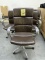 BROWN ROLLING LEATHER OFFICE CHAIRS