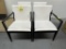 WHITE LEATHER CLIENT CHAIRS