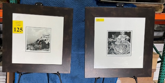 FRAMED AND MATTED BLACK AND WHITE PHOTOS