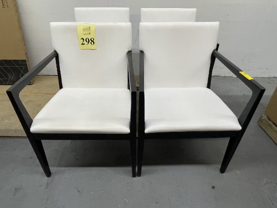 WHITE LEATHER CLIENT CHAIRS