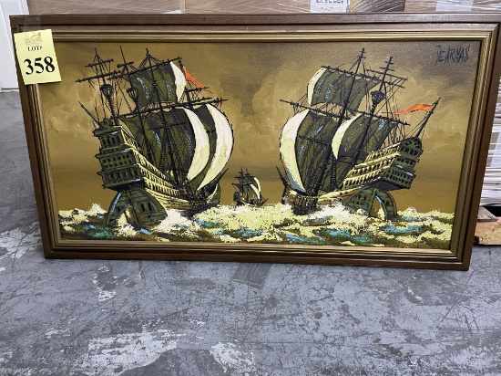 OIL AND ACRYLIC FRAMED PAINTING