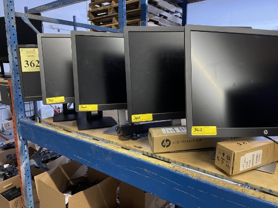 HP 24" MONITORS ON ADJUSTABLE HEIGHT STANDS