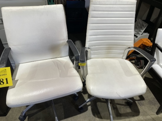 ASSORTED ROLLING WHITE OFFICE CHAIRS