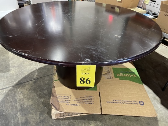60" ROUND BROWN TABLE