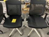 ROLLING BLACK MESH BACK CHAIRS