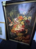VINTAGE STYLE FRAMED FLORAL PRINT ON CANVAS