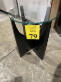 SMALL GLASS TOPPED SIDE TABLE